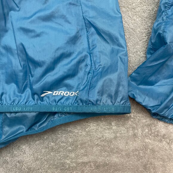 Brooks Running Windbreaker Jacket M Bright Blue Shelter Technology - Picture 2 of 8